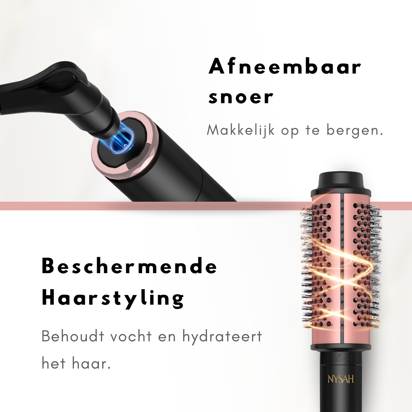 Brosse chauffante en céramique 3 en 1 Nysah.