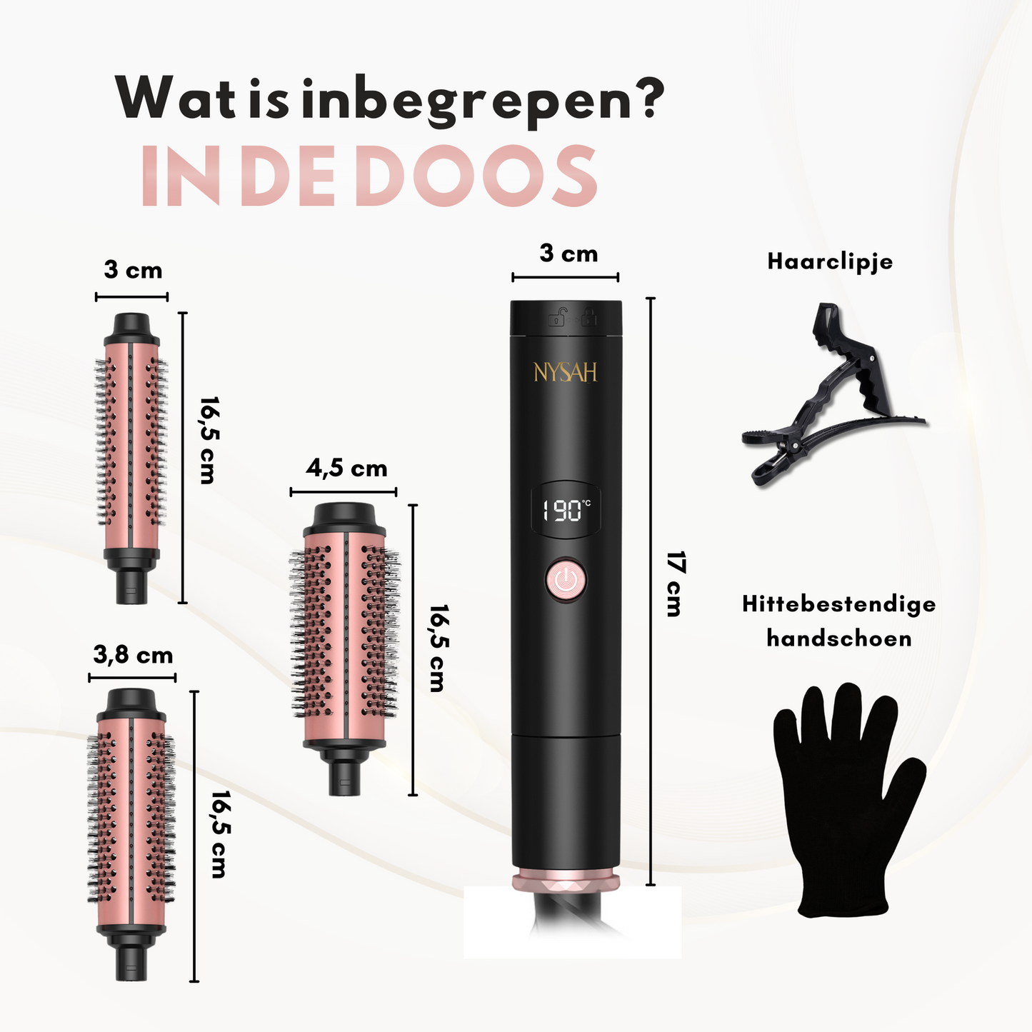 Brosse chauffante en céramique 3 en 1 Nysah.