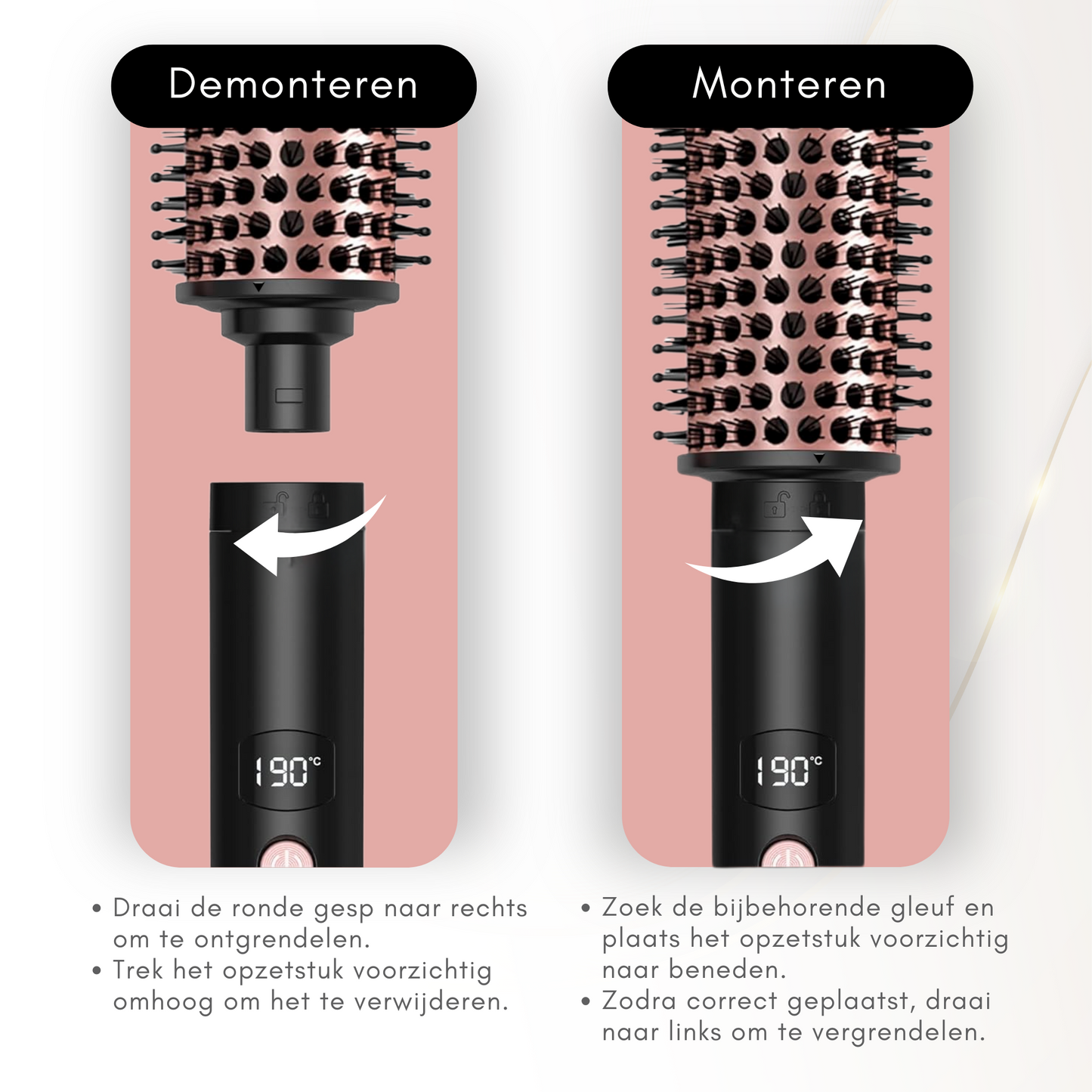 Brosse chauffante en céramique 3 en 1 Nysah.