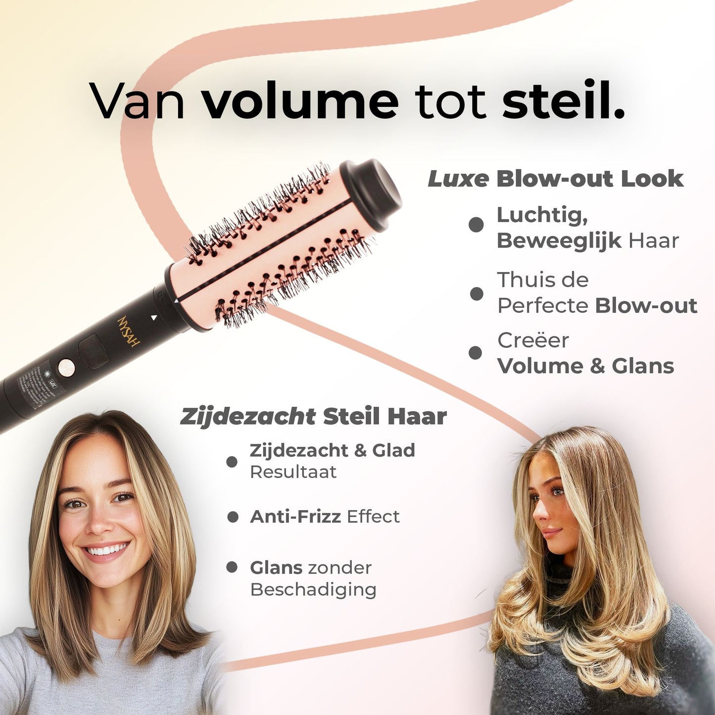 Brosse chauffante en céramique 3 en 1 Nysah.