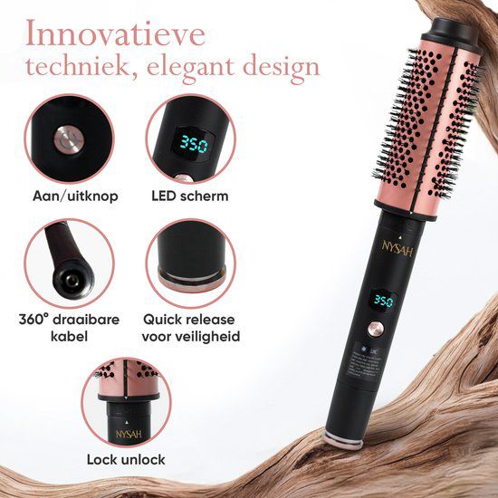 Brosse chauffante en céramique 3 en 1 Nysah.